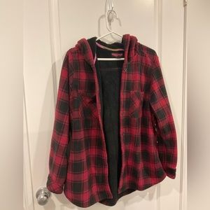 Real tree Red Buffalo plaid fleece jacket
